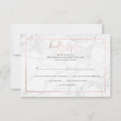 Cartons Réponse PixDezines Marbre RSVP/Rose (Dos)