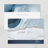 Cartons Réponse PixDezines MERCI Barre Mitzvah Aquarelle Agate (Devant / Derrière)