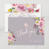 Cartons Réponse PixDezines Pastel Roses Mitzvah Merci ✡ (Devant / Derrière)