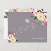 Cartons Réponse PixDezines Pastel Roses Mitzvah Merci ✡ (Devant / Derrière)