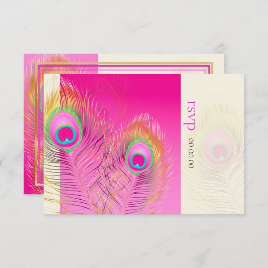 Cartons Réponse PixDezines Pizzazz Peacock Feather (Devant / Derrière)