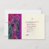 Cartons Réponse PixDezines plumes de paon psychédélique/rose chaud (Dos)