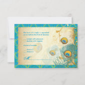 Cartons Réponse PixDezines plumes paon/aqua/turquoise (Dos)