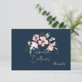 Cartons Réponse PixDezines Réception Fleurs aquarelle Mitzvah ✡ (Debout devant)