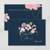 Cartons Réponse PixDezines Réception Fleurs aquarelle Mitzvah ✡ (Devant / Derrière)