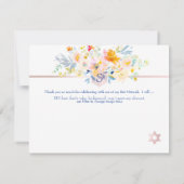 Cartons Réponse PixDezines Roses mi-été Mitzvah Merci ✡ (Dos)