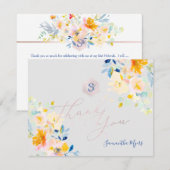 Cartons Réponse PixDezines Roses mi-été Mitzvah Merci ✡ (Devant / Derrière)