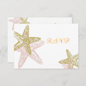 Cartons Réponse PixDezines rsvp, étoile de mer pour 5x7 (Devant / Derrière)
