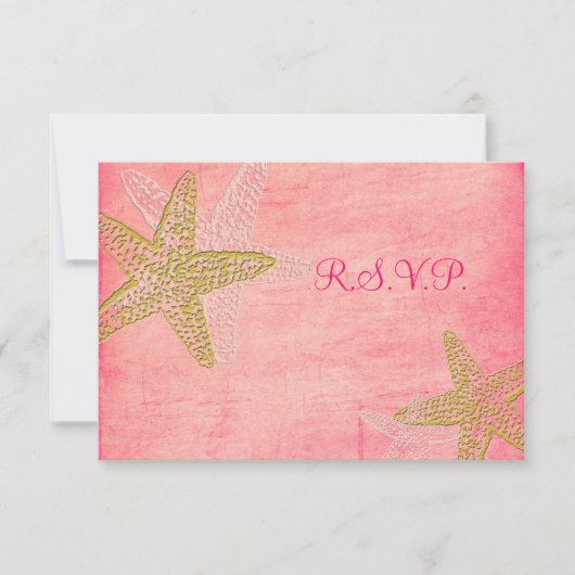 Cartons Réponse PixDezines RSVP, ÉTOILE DE MER ROSE pour 5x7 (Devant)