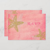 Cartons Réponse PixDezines RSVP, ÉTOILE DE MER ROSE pour 5x7 (Devant / Derrière)