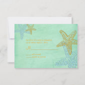 Cartons Réponse PixDezines rsvp, étoile de mer, vert menthe (Dos)