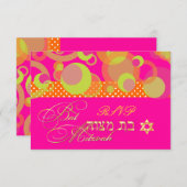 Cartons Réponse PixDezines rsvp/Mod Bubbles, Bat mitzvah (Devant / Derrière)