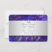 Cartons Réponse PixDezines rsvp/mod stars/Mitzvah/violet/argent (Dos)