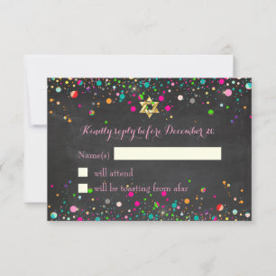 Cartons Réponse PixDezines Rsvp/Rainbow Confetti/Mitzvah