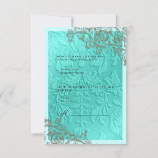 Cartons Réponse PixDezines tourbillons rustiques/faux argent (Dos)