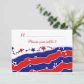 Cartons Réponse Places Personnalisés Stars and Stripes TABLE (Debout devant)
