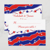 Cartons Réponse Places Personnalisés Stars and Stripes TABLE (Devant / Derrière)