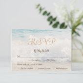 Cartons Réponse Plage à thème Balnéaire/Mariage en bord de mer (Debout devant)
