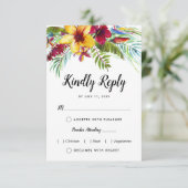 Cartons Réponse Plage florale tropicale Choix de nourriture Mariag (Debout devant)