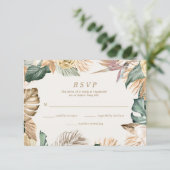 Cartons Réponse Plage florale tropicale Destination Mariage (Debout devant)