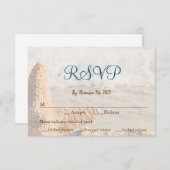 Cartons Réponse Plage Mariage à thème (Devant / Derrière)