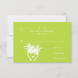 Cartons Réponse Plage Palm Tree Destination Chalkboard
