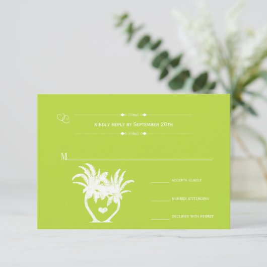 Cartons Réponse Plage Palm Tree Destination Chalkboard (Debout devant)