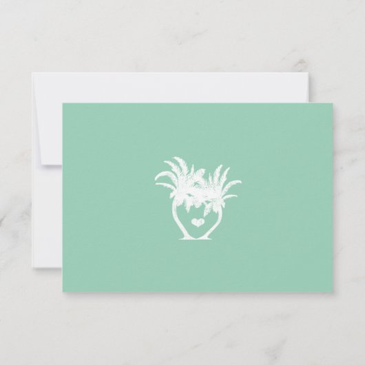 Cartons Réponse Plage Palmier vert Destination Chalboard (Dos)