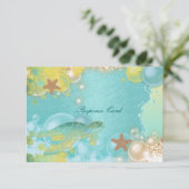 Cartons Réponse Plage thème tortues mariages étoile (Debout devant)