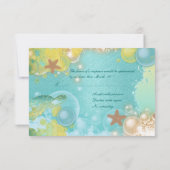 Cartons Réponse Plage thème tortues mariages étoile (Dos)