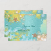 Cartons Réponse Plage thème tortues mariages étoile (Devant / Derrière)