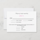 Cartons Réponse Plage tropicale Plumeria rose Réception florale RS (Dos)