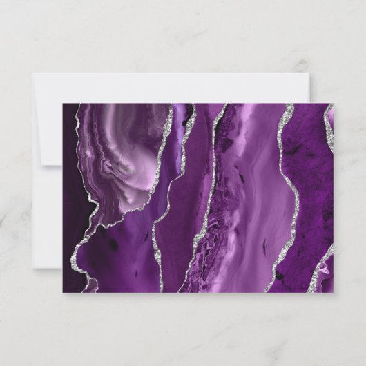 Cartons Réponse Plat d'agate d'argent violet Options de repas Mari (Dos)