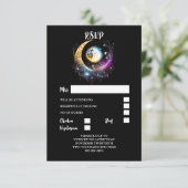 Cartons Réponse Pleine lune céleste étoile nuit magenta noir (Debout devant)