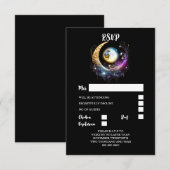 Cartons Réponse Pleine lune céleste étoile nuit magenta noir (Devant / Derrière)