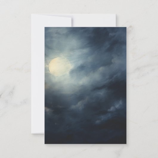 Cartons Réponse Pleine lune gothique foncé Nuit Ciel Mariage Dîner (Dos)