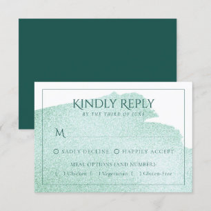 Cartons Réponse Plongée de vert Jade Brushstroke, Option Entree