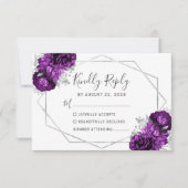 Cartons Réponse Plum Argent Floral Géométrique Blanc (Devant)