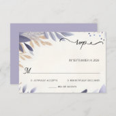 Cartons Réponse Plum Automne Printemps Été Lavande Sage Mariage (Devant / Derrière)