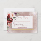 Cartons Réponse Plum d'automne Mariage de bouquet floral (Devant)