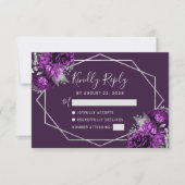 Cartons Réponse Plum mauve argent floral géométrique (Devant)