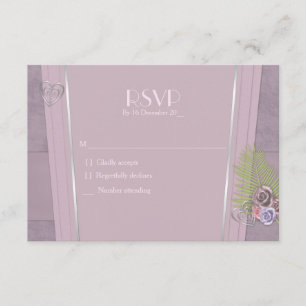 Cartons Réponse Plum poussiéreux, violet pâle et mariage floral RS
