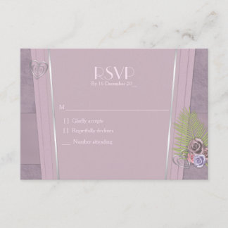 Cartons Réponse Plum poussiéreux, violet pâle et mariage floral RS