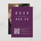Cartons Réponse Plum Purple Moderne Chic Simple Typographie Code Q (Devant / Derrière)