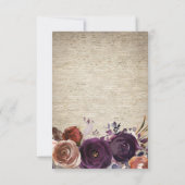 Cartons Réponse Plum Rustique Floral Choix de nourriture Mariage (Dos)