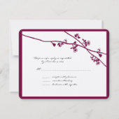 Cartons Réponse Plum violet Fleur sauvage Branches Mariage (Dos)