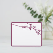 Cartons Réponse Plum violet Fleur sauvage Branches Mariage (Debout devant)