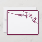 Cartons Réponse Plum violet Fleur sauvage Branches Mariage (Devant)