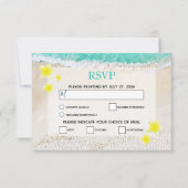 Cartons Réponse Plumeria jaune Frangipani Plage tropicale Mariage (Devant)