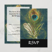 Cartons Réponse Plumes de paq Turquoise vintage (Devant / Derrière)